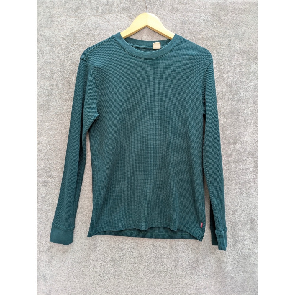 Levis Waffle Knit Long Sleeve Shirt Mens Small Thermal Gorpcore Forest Green